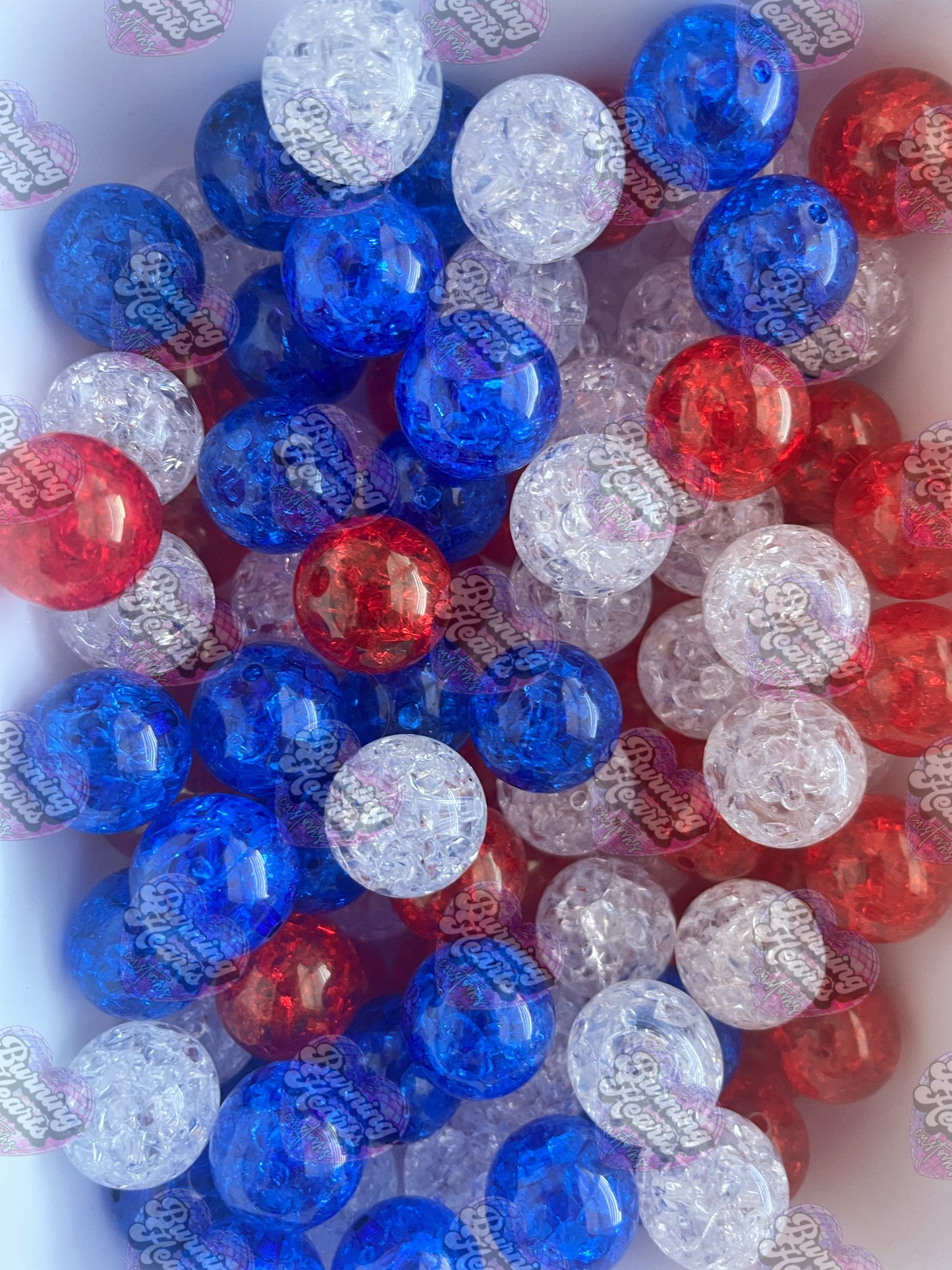 10 Pack 20mm Beads - Crackle
